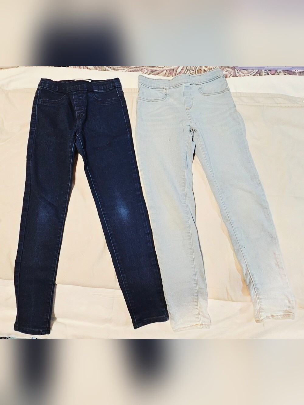 Girls Size 8 Levi's Pull-On Jeggings Bundle | Dark Wash + Light Blue Denim Jeans